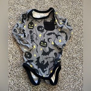 Little Sleepies Gray and Black Halloween-Themed Kids One Piece
